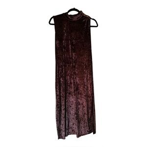 MIchael Kors Medium Crushed Velvet Sleeveless Dress Plum/Purple